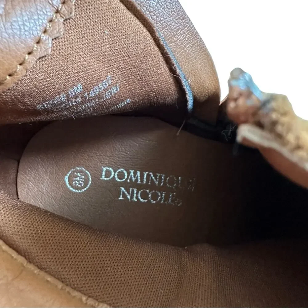 Dominique Nicole Jeri Bootie Brown Side Zipper Ankle Bootie Shoe Boots Size 8